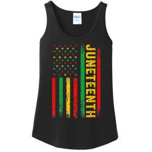 1865 Juneteenth Black History American Flag African Ladies Essential Tank