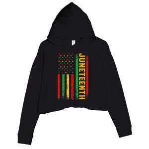 1865 Juneteenth Black History American Flag African Crop Fleece Hoodie