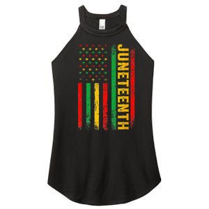 1865 Juneteenth Black History American Flag African Women's Perfect Tri Rocker Tank