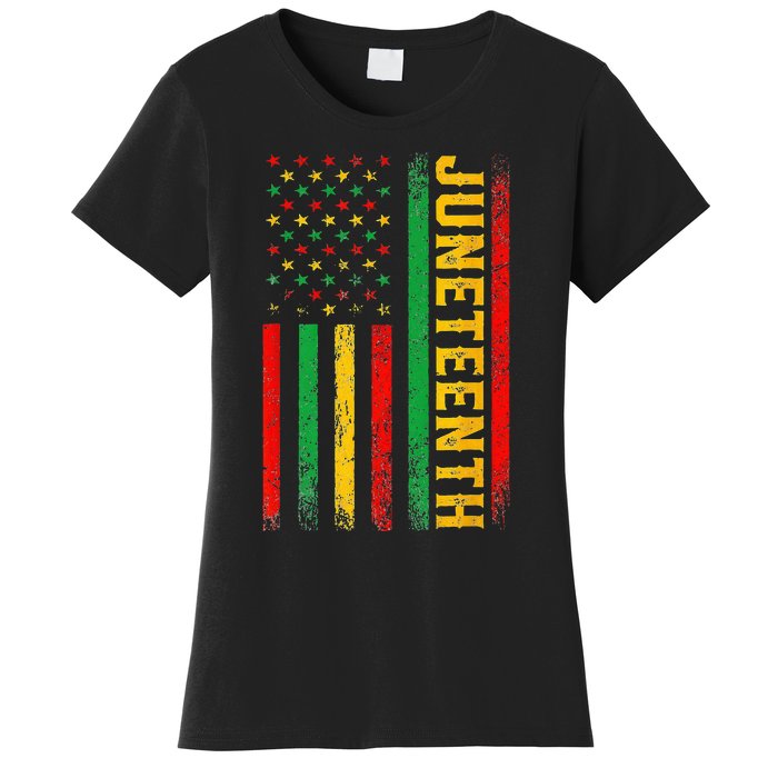 1865 Juneteenth Black History American Flag African Women's T-Shirt