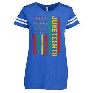 1865 Juneteenth Black History American Flag African Enza Ladies Jersey Football T-Shirt