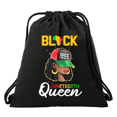1865 Juneteenth Black Queen Drawstring Bag