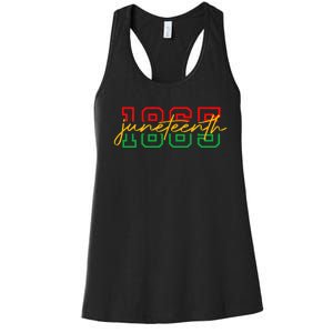 1865 Juneteenth Celebrate African American Freedom Day  Women's Racerback Tank