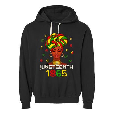 1865 Juneteenth Celebrate African American Freedom Day Garment-Dyed Fleece Hoodie