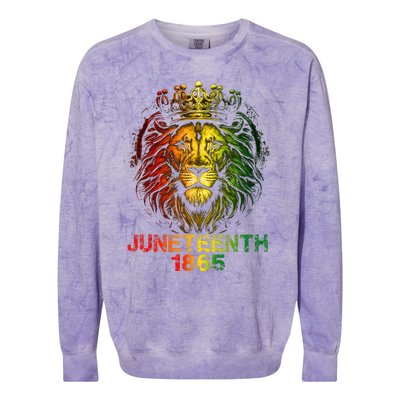 1865 Juneteenth Celebrate Lion African American Freedom Day Colorblast Crewneck Sweatshirt