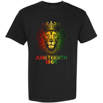 1865 Juneteenth Celebrate Lion African American Freedom Day Garment-Dyed Heavyweight T-Shirt