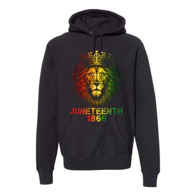 1865 Juneteenth Celebrate Lion African American Freedom Day Premium Hoodie