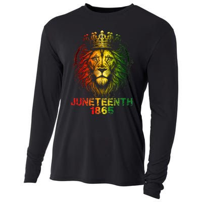 1865 Juneteenth Celebrate Lion African American Freedom Day Cooling Performance Long Sleeve Crew