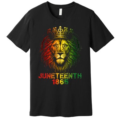 1865 Juneteenth Celebrate Lion African American Freedom Day Premium T-Shirt