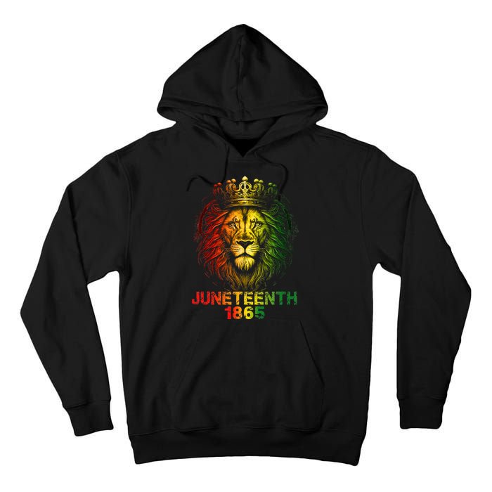 1865 Juneteenth Celebrate Lion African American Freedom Day Tall Hoodie