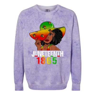 1865 Juneteenth Celebrate African American Freedom Day Colorblast Crewneck Sweatshirt