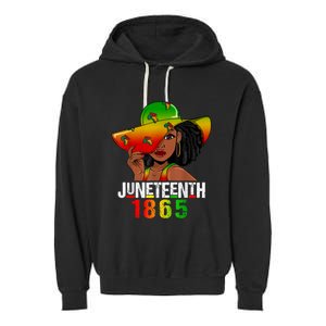 1865 Juneteenth Celebrate African American Freedom Day Garment-Dyed Fleece Hoodie