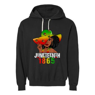 1865 Juneteenth Celebrate African American Freedom Day Garment-Dyed Fleece Hoodie