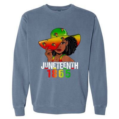 1865 Juneteenth Celebrate African American Freedom Day Garment-Dyed Sweatshirt