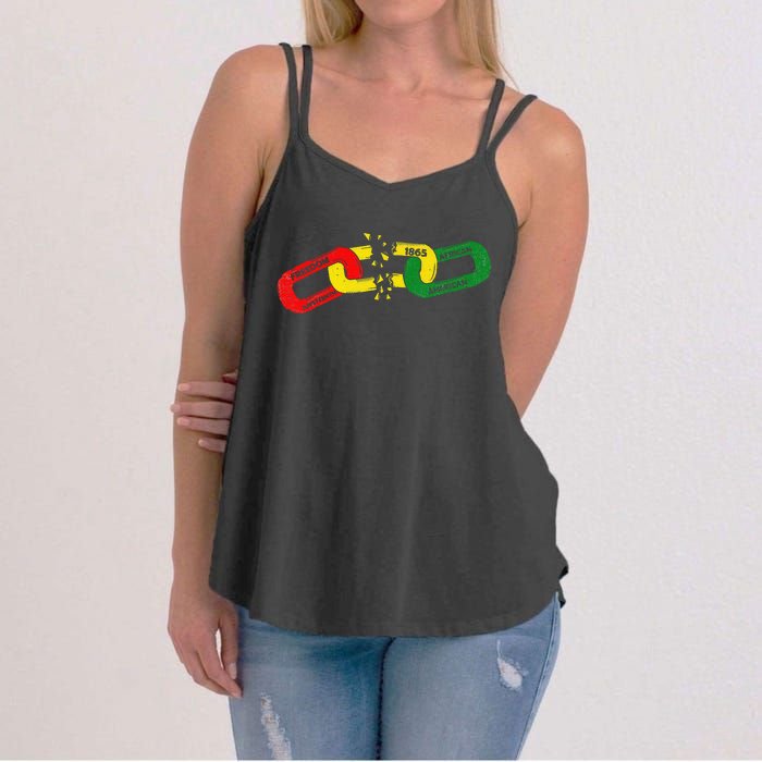 1865 Juneteenth Celebrate African American Freedom Day Women's Strappy Tank