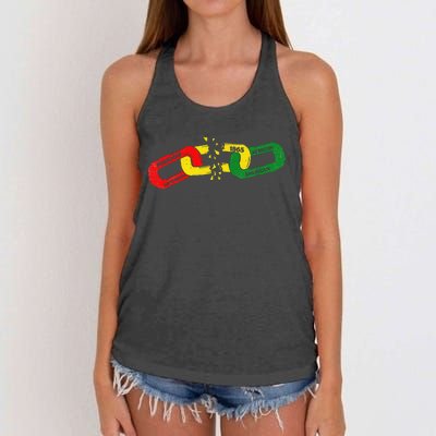 1865 Juneteenth Celebrate African American Freedom Day Women's Knotted Racerback Tank