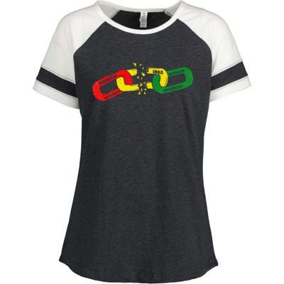 1865 Juneteenth Celebrate African American Freedom Day Enza Ladies Jersey Colorblock Tee