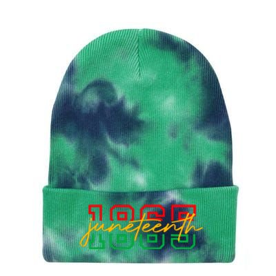 1865 Juneteenth Celebrate African American Freedom Day Women Tie Dye 12in Knit Beanie