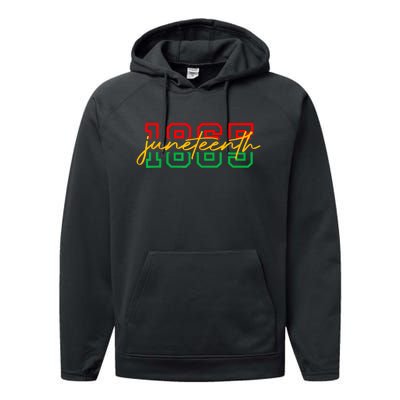 1865 Juneteenth Celebrate African American Freedom Day Women Men Performance Fleece Hoodie