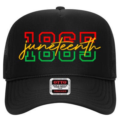 1865 Juneteenth Celebrate African American Freedom Day Women Men High Crown Mesh Back Trucker Hat