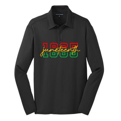 1865 Juneteenth Celebrate African American Freedom Day Women Men Silk Touch Performance Long Sleeve Polo