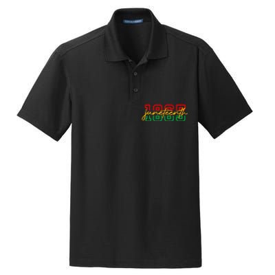 1865 Juneteenth Celebrate African American Freedom Day Women Men Dry Zone Grid Polo