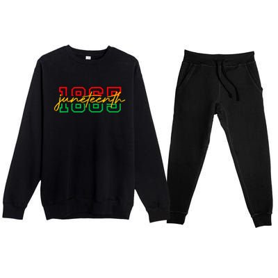 1865 Juneteenth Celebrate African American Freedom Day Women Men Premium Crewneck Sweatsuit Set