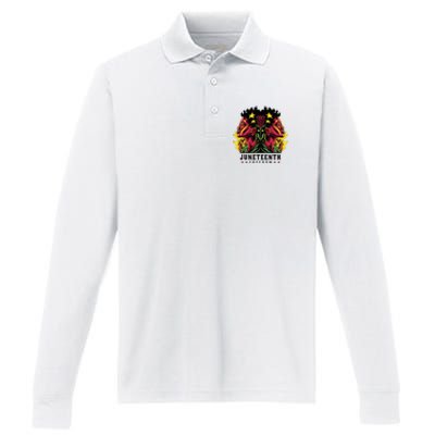 1865 Junenth Celebrate African American Freedom Day Performance Long Sleeve Polo