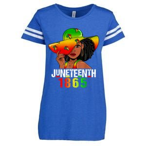 1865 Juneteenth Celebrate African American Freedom Day Women Enza Ladies Jersey Football T-Shirt