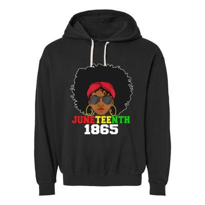 1865 Juneteenth Celebrate African American Freedom Day Garment-Dyed Fleece Hoodie