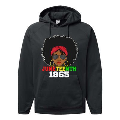 1865 Juneteenth Celebrate African American Freedom Day Performance Fleece Hoodie