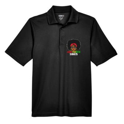 1865 Juneteenth Celebrate African American Freedom Day Men's Origin Performance Pique Polo