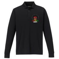 1865 Juneteenth Celebrate African American Freedom Day Performance Long Sleeve Polo