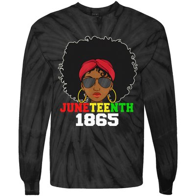 1865 Juneteenth Celebrate African American Freedom Day Tie-Dye Long Sleeve Shirt