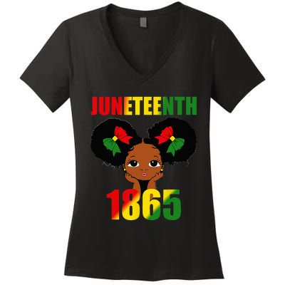 1865 Juneteenth Celebrate African American Freedom Day Women's V-Neck T-Shirt