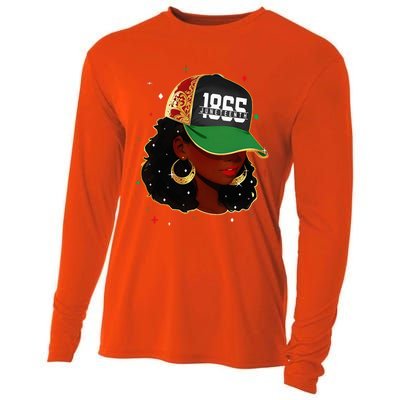 1865 Juneteenth Celebrate African American Freedom Day Cooling Performance Long Sleeve Crew