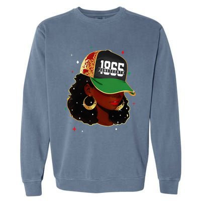 1865 Juneteenth Celebrate African American Freedom Day Garment-Dyed Sweatshirt