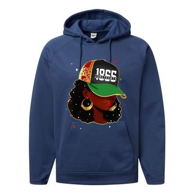 1865 Juneteenth Celebrate African American Freedom Day Performance Fleece Hoodie