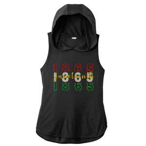 1865 Juneteenth Celebrate African American Freedom Day Ladies PosiCharge Tri-Blend Wicking Draft Hoodie Tank