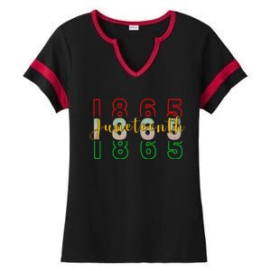 1865 Juneteenth Celebrate African American Freedom Day Ladies Halftime Notch Neck Tee