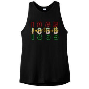 1865 Juneteenth Celebrate African American Freedom Day Ladies PosiCharge Tri-Blend Wicking Tank