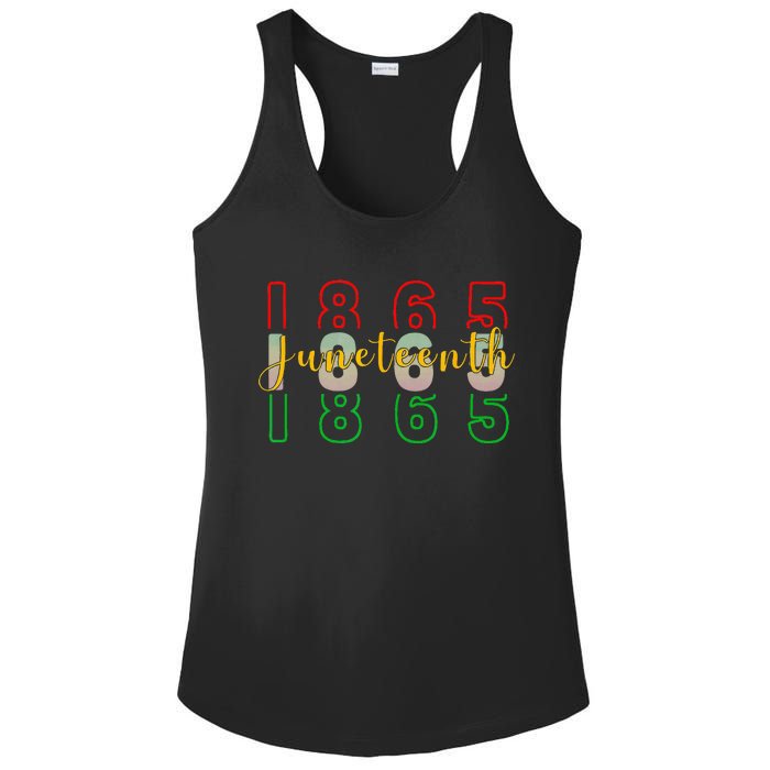 1865 Juneteenth Celebrate African American Freedom Day Ladies PosiCharge Competitor Racerback Tank