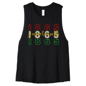 1865 Juneteenth Celebrate African American Freedom Day Women's Racerback Cropped Tank