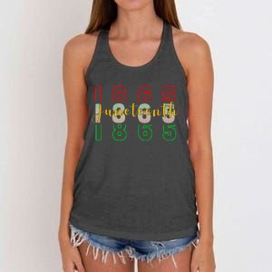 1865 Juneteenth Celebrate African American Freedom Day Women's Knotted Racerback Tank