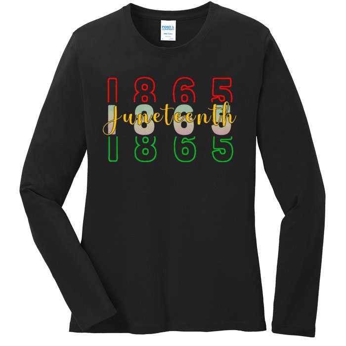 1865 Juneteenth Celebrate African American Freedom Day Ladies Long Sleeve Shirt