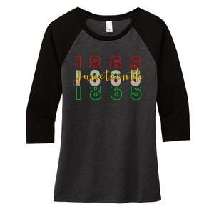 1865 Juneteenth Celebrate African American Freedom Day Women's Tri-Blend 3/4-Sleeve Raglan Shirt