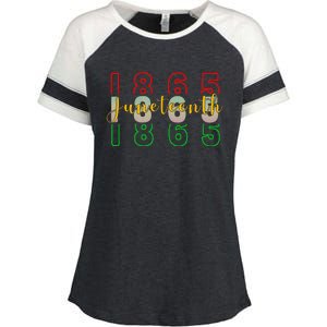 1865 Juneteenth Celebrate African American Freedom Day Enza Ladies Jersey Colorblock Tee