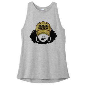 1865 Juneteenth Celebrate Black Magic Melanin  Ladies PosiCharge Tri-Blend Wicking Tank