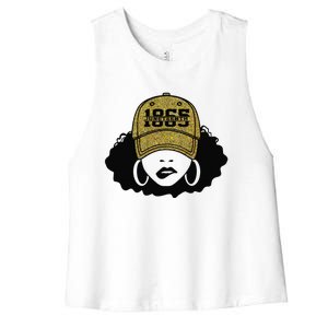 1865 Juneteenth Celebrate Black Magic Melanin  Women's Racerback Cropped Tank