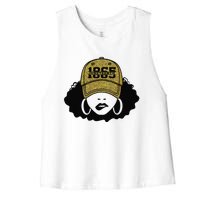 1865 Juneteenth Celebrate Black Magic Melanin  Women's Racerback Cropped Tank